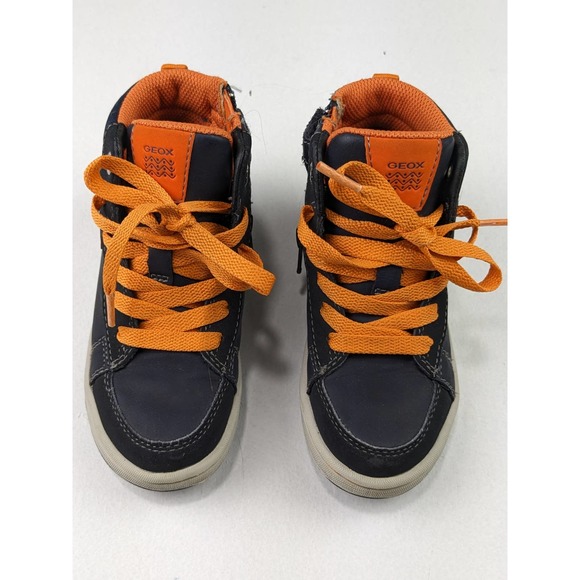 Geox Dark Gray/Orange Hightop Sneakers - Picture 2 of 7